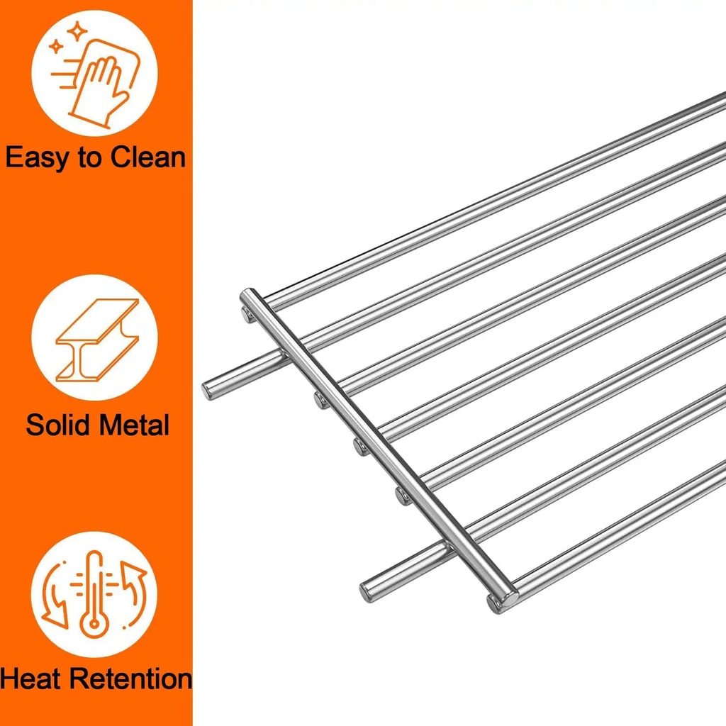 AOREWTGGH 7513 Grill Warming Rack for Weber Spirit 700, Genesis Silver B&C, 7513/88719 304 Stainless Steel Warming Rack Replacement for Weber Genesis 1000-5500, Gold B & C, 24.9 x 4.7 x 4 in - Exclusive Design