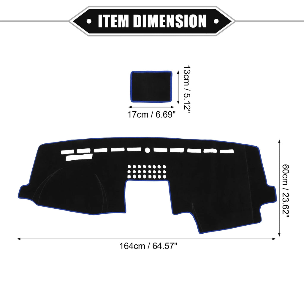Unique Bargains Car Center Console Dashboard Cover Mat for Ford F150 2015-2020 Protective Polyester Black Blue