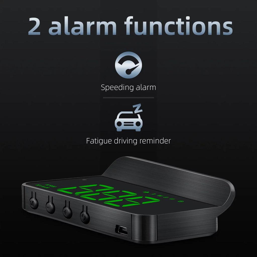 moobody Car HUD 3.5 inch Head-up Display Windshield Projecter Digital Vehicle Speedometer GPS Model Overspeed Warning Fatigue Driving Alarm