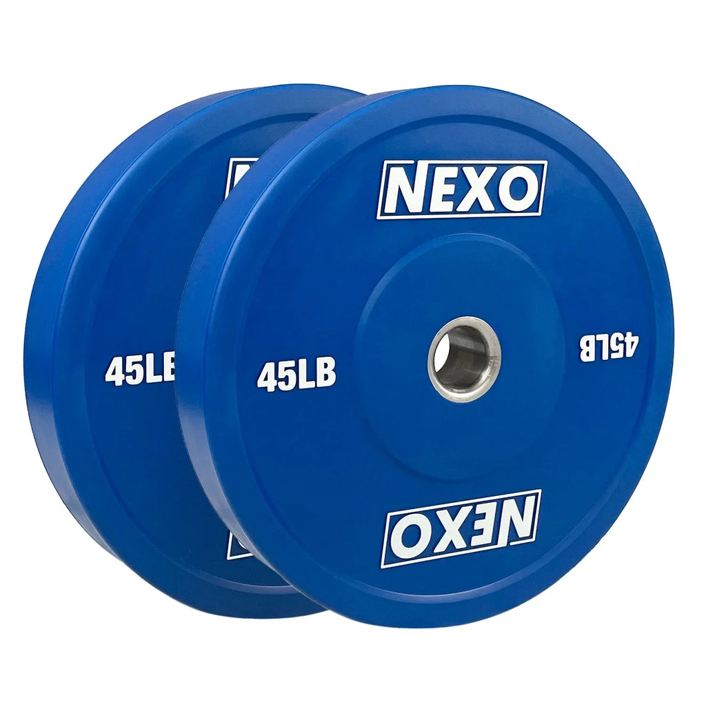 NEXO Color 175LB Rubber Bumper Plate Set - Premium Matte Finish 2x 45LB 2x 25LB 2x 10LB 2x 5LB & 2x 2.5LB Colored Cross Training Weight Plates - Exclusive Design