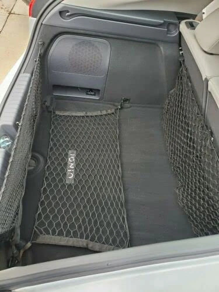 EACCESSORIES EA (Qty.3) Trunk Organizer Cargo Nets for HYUNDAI IONIQ 2017-2019 â Floor & 2 Envelope Style Cargo Nets for Hatchback â Premium Mesh Elastic Car Trunk Organizer â Compatible HYUNDAI IONIQ