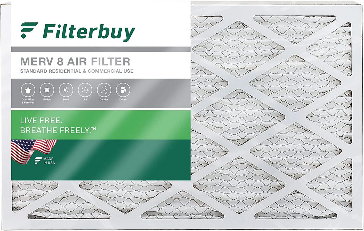 Filterbuy 16x25x4 MERV 8 Pleated HVAC AC Furnace Air Filters (1-Pack)