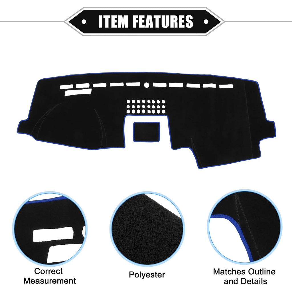 Unique Bargains Car Center Console Dashboard Cover Mat for Ford F150 2015-2020 Protective Polyester Black Blue