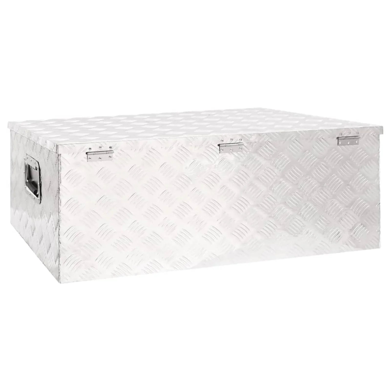 Stylish Anself Aluminum Tool Box Truck Toolbox Lockable Underbody Organizer Storage Case Trailer Box Silver for Vehicle, Garage, Camping Trip 39.4 x 21.7 x 14.6 Inches (L x W x H)