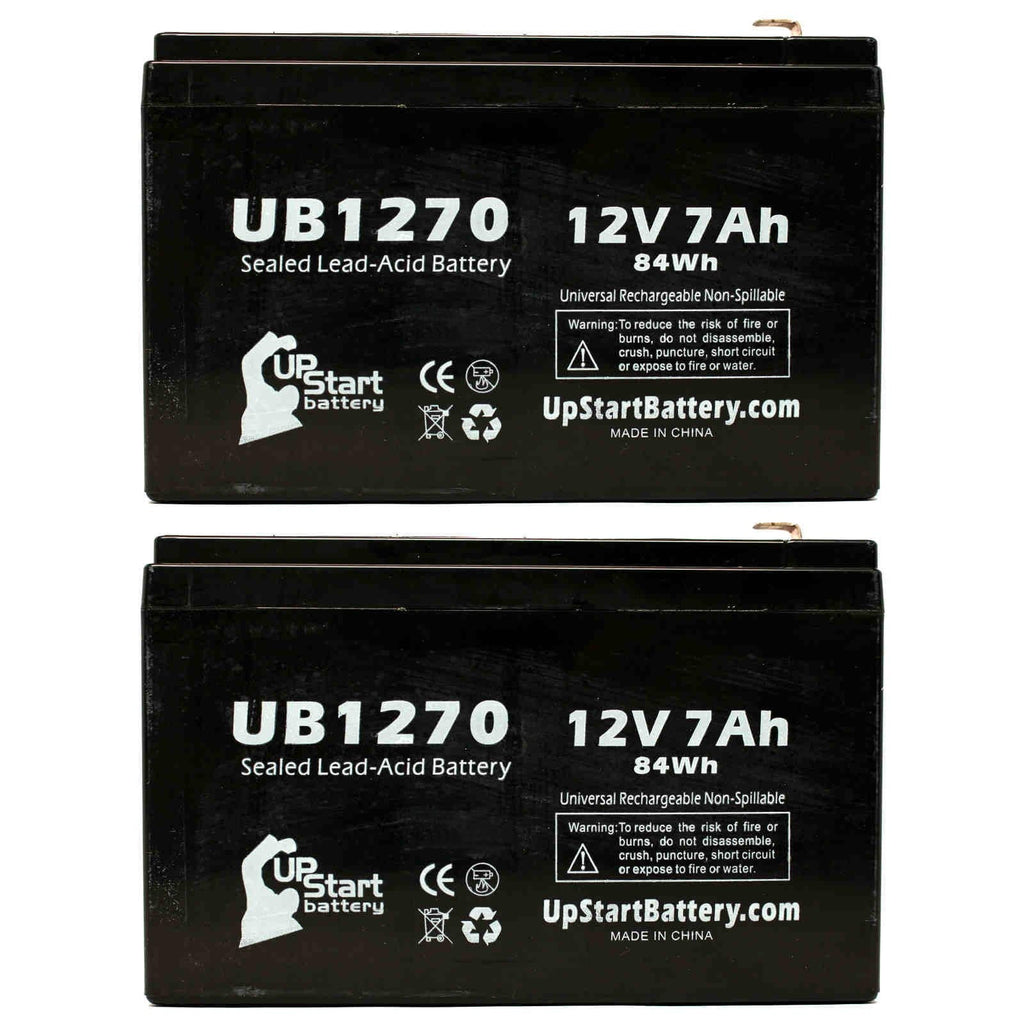 2x Pack - Compatible APC SMART-UPS 2000 SURT2000XLI Battery - Replacement UB1270 Universal Sealed Lead Acid Battery (12V, 7Ah, 7000mAh, F1 Terminal, AGM, SLA) - Includes 4 F1 to F2 Terminal Adapters