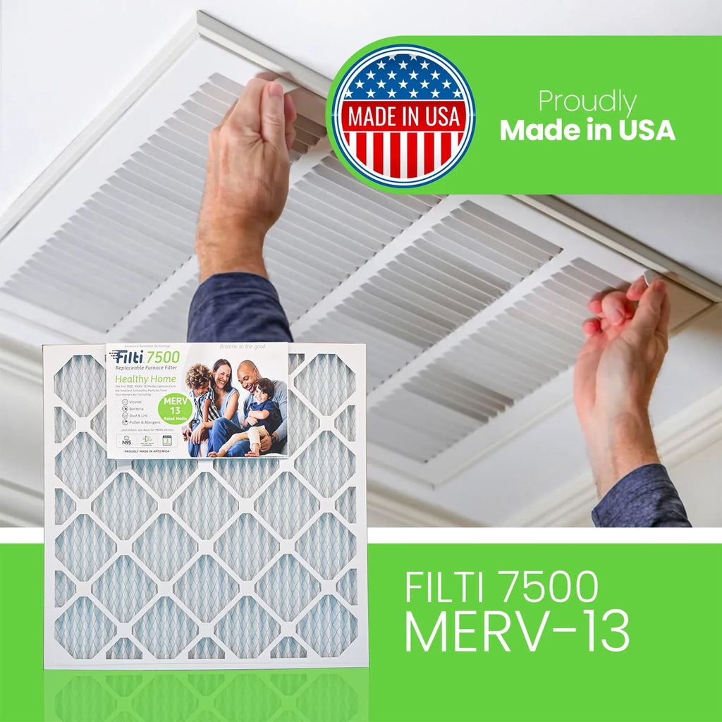 Filti 7500 Pleated Home HVAC Furnace 20x25x1 MERV 13 Air Filter (4 Pack)