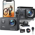 WOLFANG Action Camera 4K 20MP Action Cam Waterproof 40M Underwater Camera EIS Stabilization WiFi Video Camera 170ï¿½