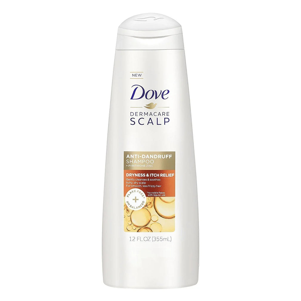 Stylish Dove Dermacare Scalp - Anti-Dandruff Shampoo - Dryness & Itch Relief - 12 Fl Oz (Pack Of 2)