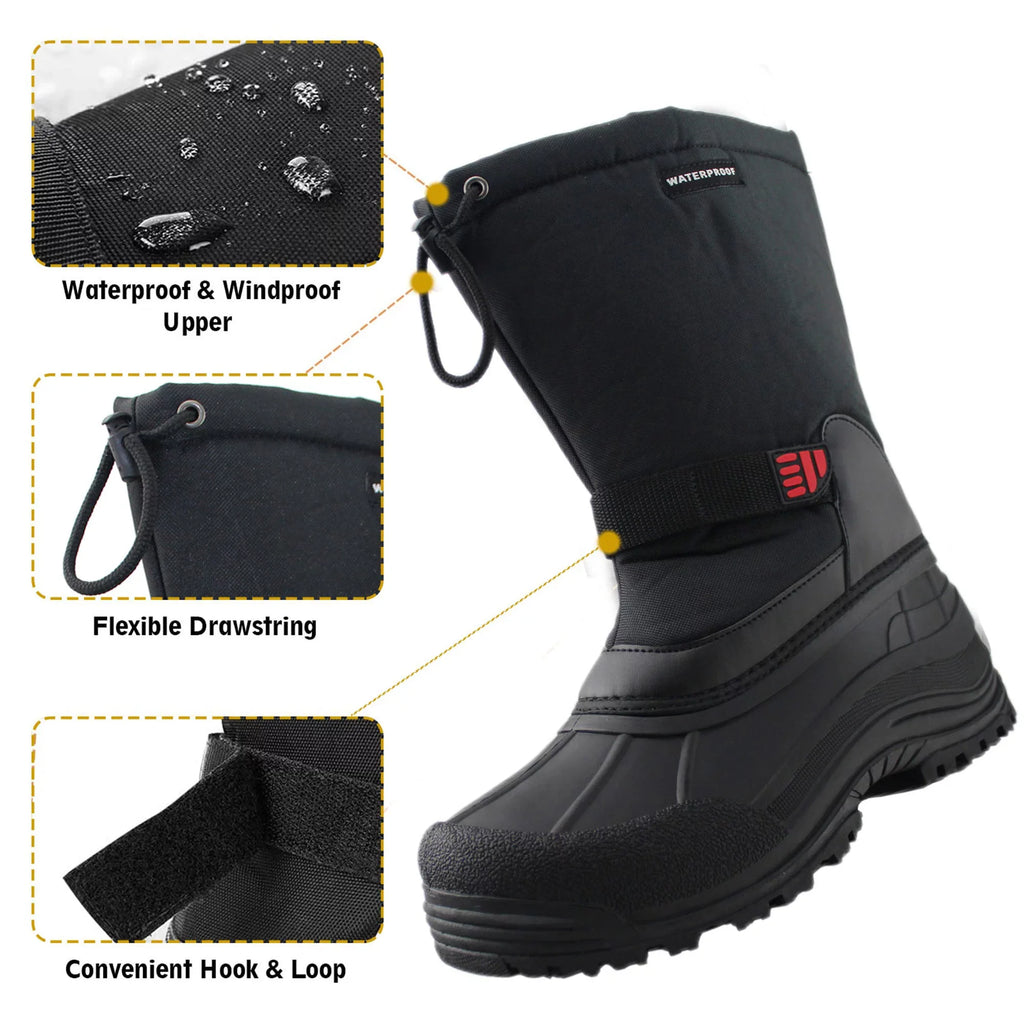 Stylish Tanleewa Men's Winter Boots Waterproof Insulated Snow Boots Anti-Slip Shoe Size 11.5 Adult Male