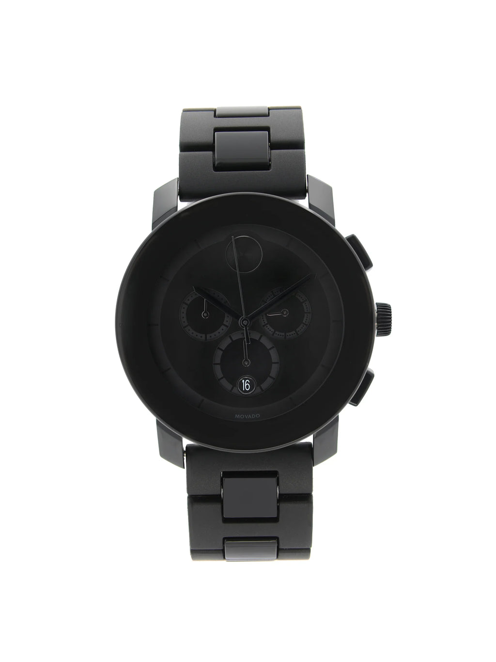 Movado Bold 43mm Steel Plastic Resin Black Dial Quartz Mens Watch 3600048 - Exclusive Design