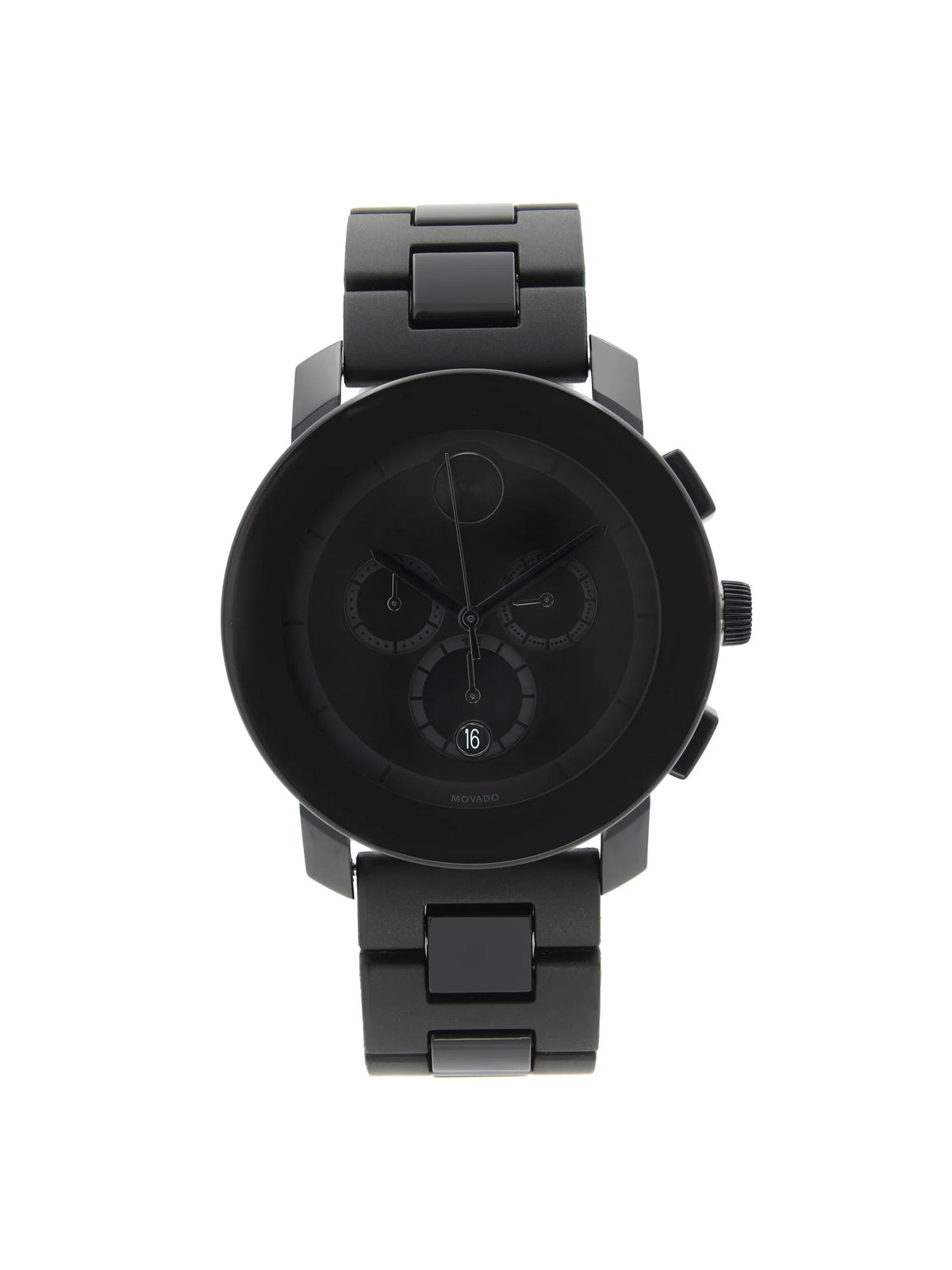 Movado Bold 43mm Steel Plastic Resin Black Dial Quartz Mens Watch 3600048 - Exclusive Design