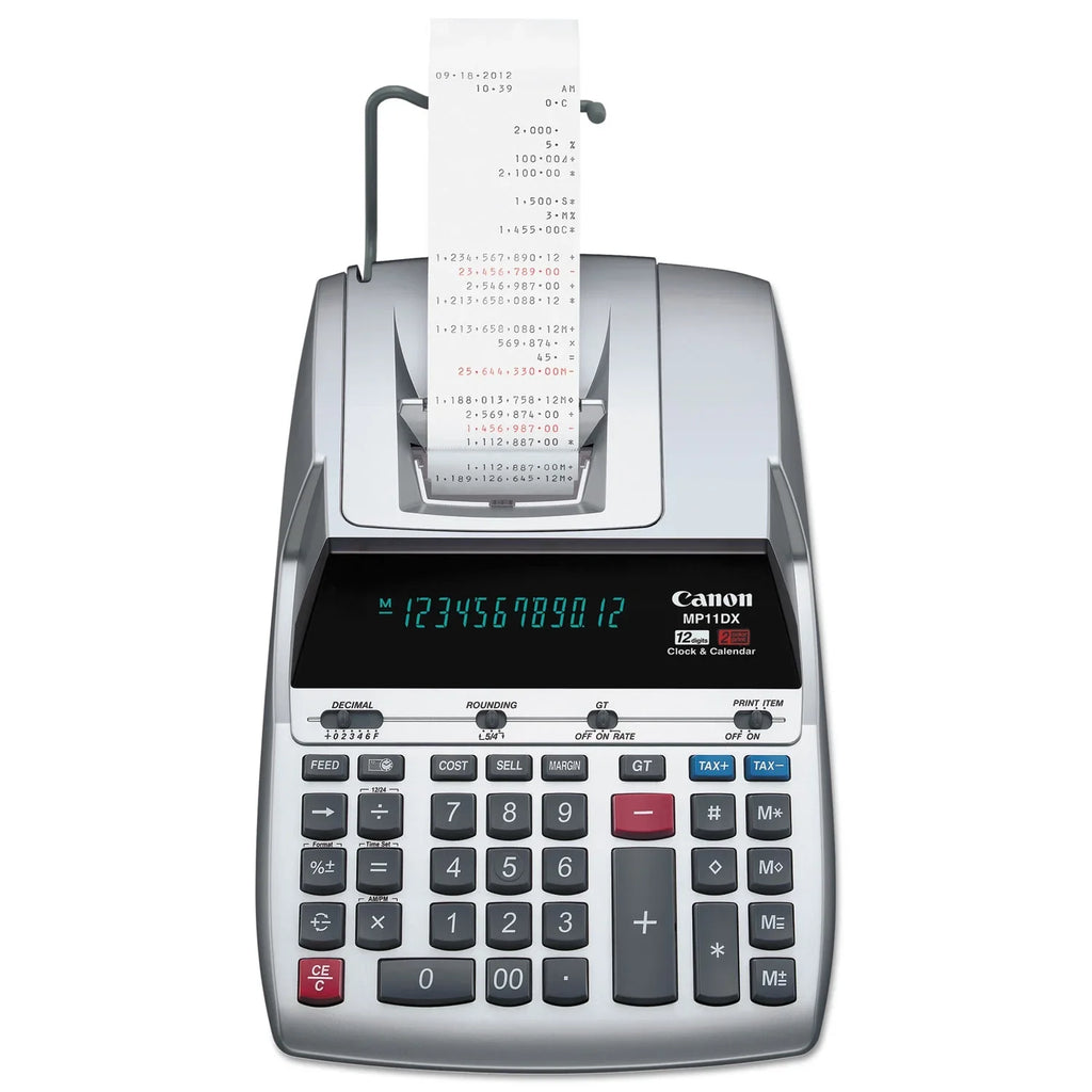 Canon MP11DX 12-Digit Ribbon Printing Calculator, Black/Red Print, 3.7 Lines/Sec - Exclusive Design