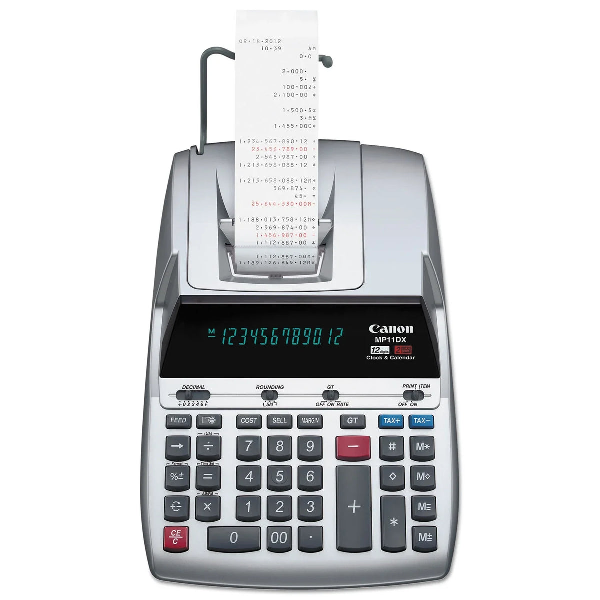 Canon MP11DX 12-Digit Ribbon Printing Calculator, Black/Red Print, 3.7 Lines/Sec - Exclusive Design