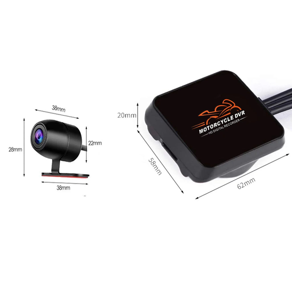 VSYSTO HD 1080P No Screen Motorcycle Dash Cam, WiFi Night Vision 130Â° Wide Angle Front & Rear Camera 2 Channels Video Driving Recorder, Loop Recording, G-sensor