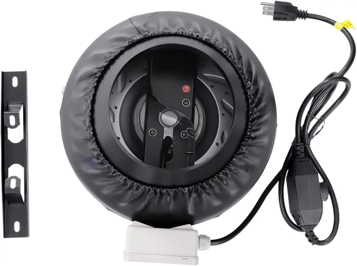 FETCOI Grow Tent Fan 8 Inch Inline Fan Industrial Grade Duct Exhaust Fan Combinable with HEPA Filter & Carbon Filter Powerful Booster Fanwith Speed Controller - Exclusive Design