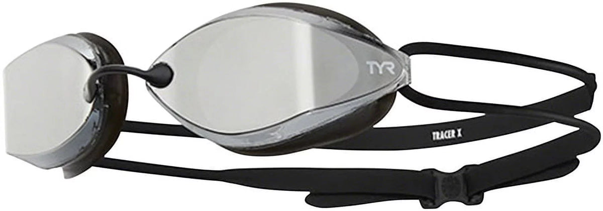 TYR Tracer X Racing Mirrored Goggle BLK Frame/Silver Gasket/Silver Metallic Mirror Lens