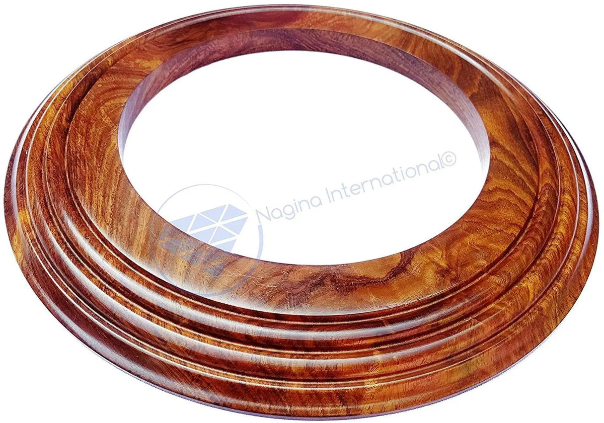 Nagina International Polished Handcrafted Wooden Base | Solid Hardwood Frame (12 Inches)