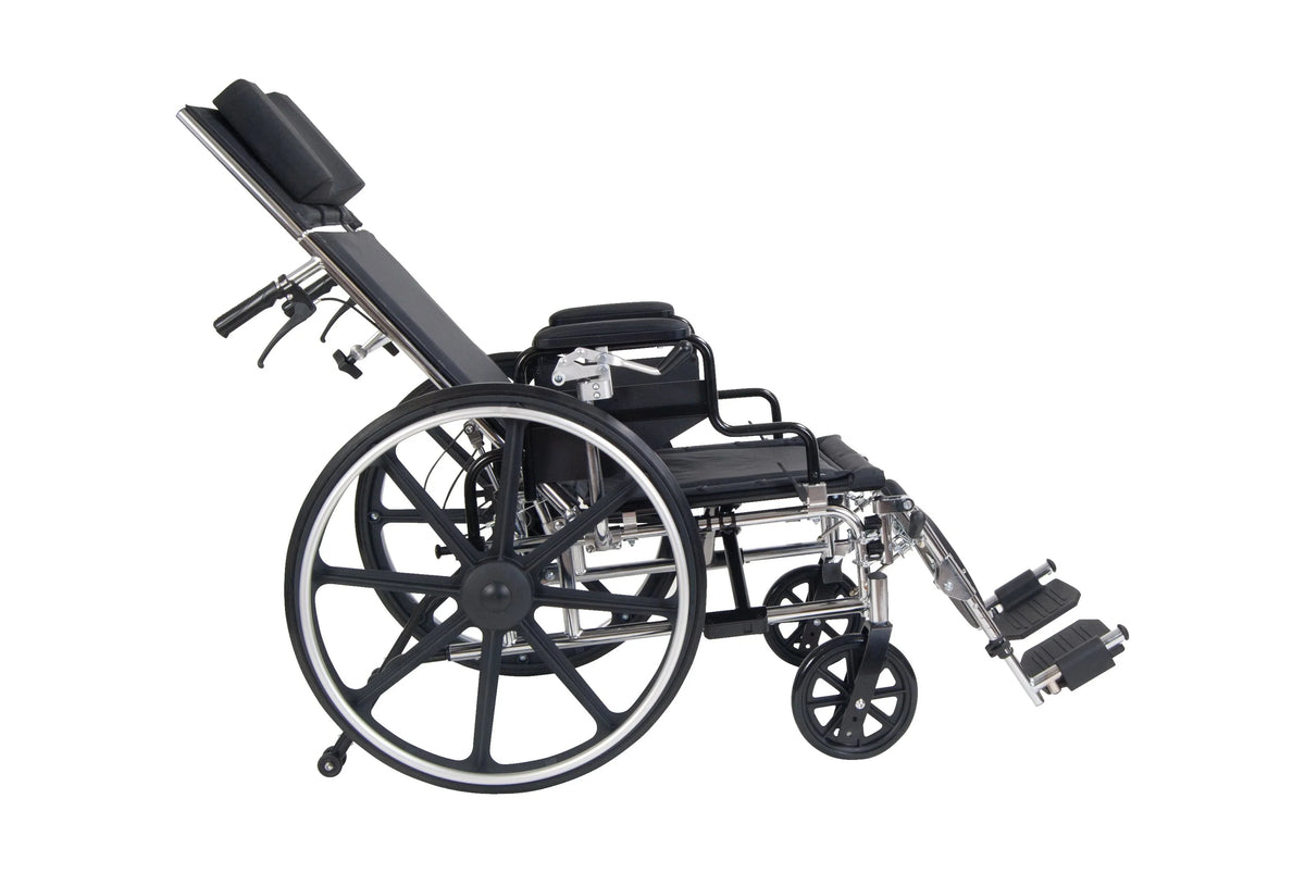 Drive Medical Viper Plus GT Full Reclining Wheelchair, Detachable Desk Arms, 16" Seat