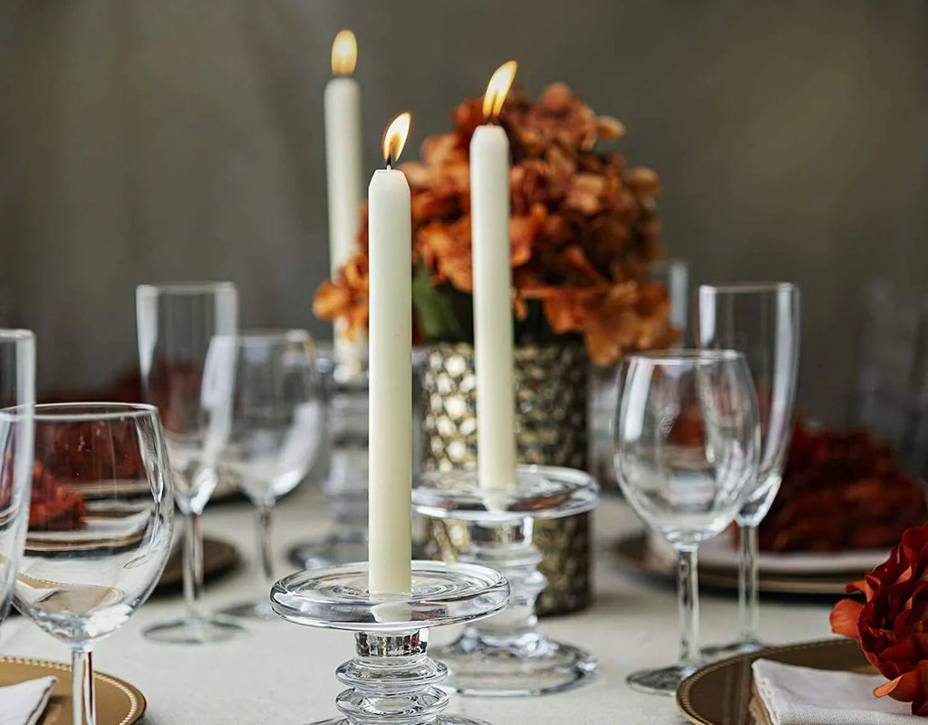 Stylish Bolsius 30 Ivory Unscented Taper - Dinner Candles Wedding for Spa, Christmas, Party, Household Decoration - 7.5 Hours Long Burning Smokeless Table Candle - Bulk Pack