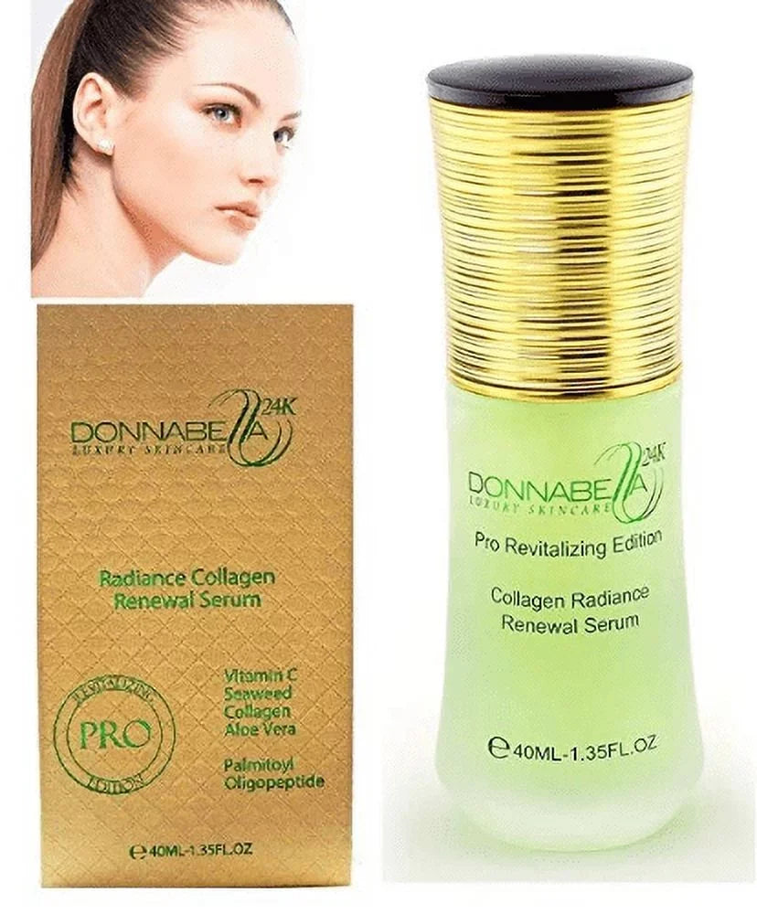 Stylish Donna Bella 24K Pro Gold edition Luxury Skincare 40ML-1.35FL.OZ Collagen Radiance Renewal Serum natural formula specially synthesized with organic extract elements
