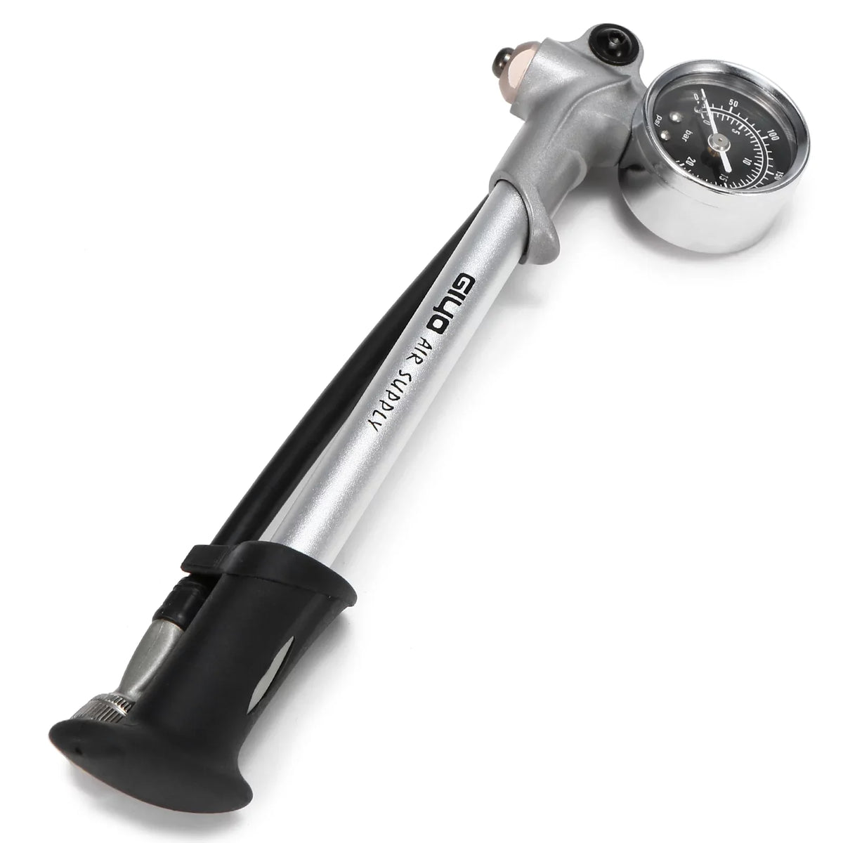 Stylish Arealer 300PSI Front Fork and Front Suspension Pump With Gauge High Pressure Pump with Lever Lock Schrader Valve Air Pump for MTB Mountain Bike