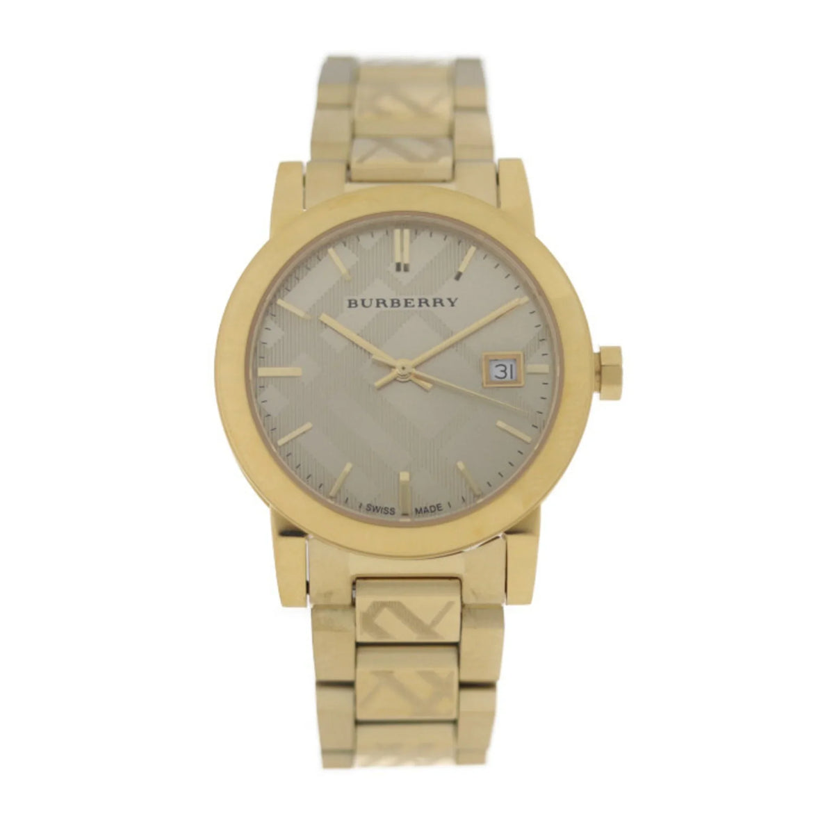 Pre-Owned BURBERRY Burberry THE CITY watch BU9145 stainless steel gold (Like New) - Exclusive Design