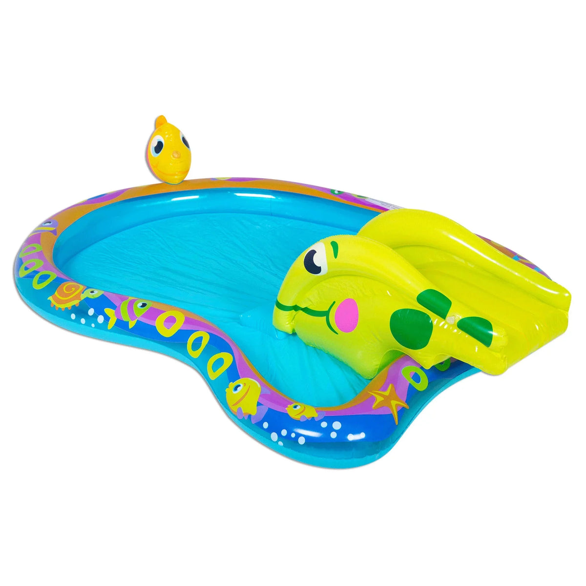 Stylish Banzai Shade 'N Slide Turtle Inflatable Kiddie Splash Pool with Sprinkler