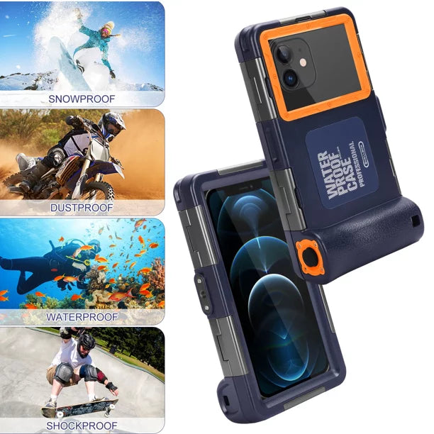 UrbanX Professional [15m/50ft] Swimming Underwater Exploration Surfing Snorkeling Photo Video Waterproof Protective Case Underwater Housing for LG W41+ And all Phones Up to 6.9 Inch LCD with Lanyard