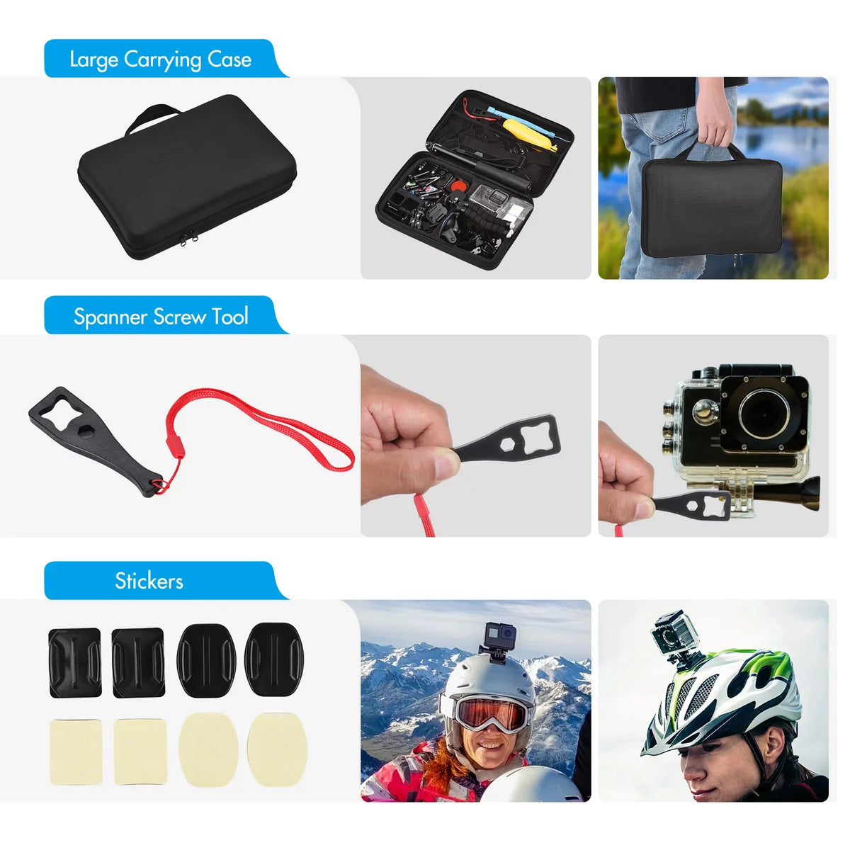 Anself Action Accessories Kit Sports Accessories Set with Waterproop Housing Silicone Protective Case Selfie Stick Various Mount Bracket and More Replacement for GoPro Hero 109 Black with - Exclusive Design