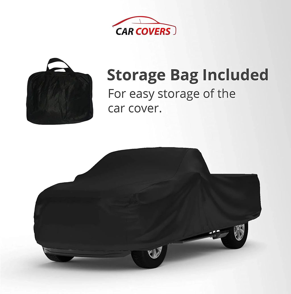 Indoor Truck Cover Compatible with 2001-2004 GMC Sonoma Crew Cab, 4.5 Foot Bed - Black Satin - Ultra Soft Indoor Material - Keep Vehicle Looking Between Use - Includes Storage Bag - Exclusive Design