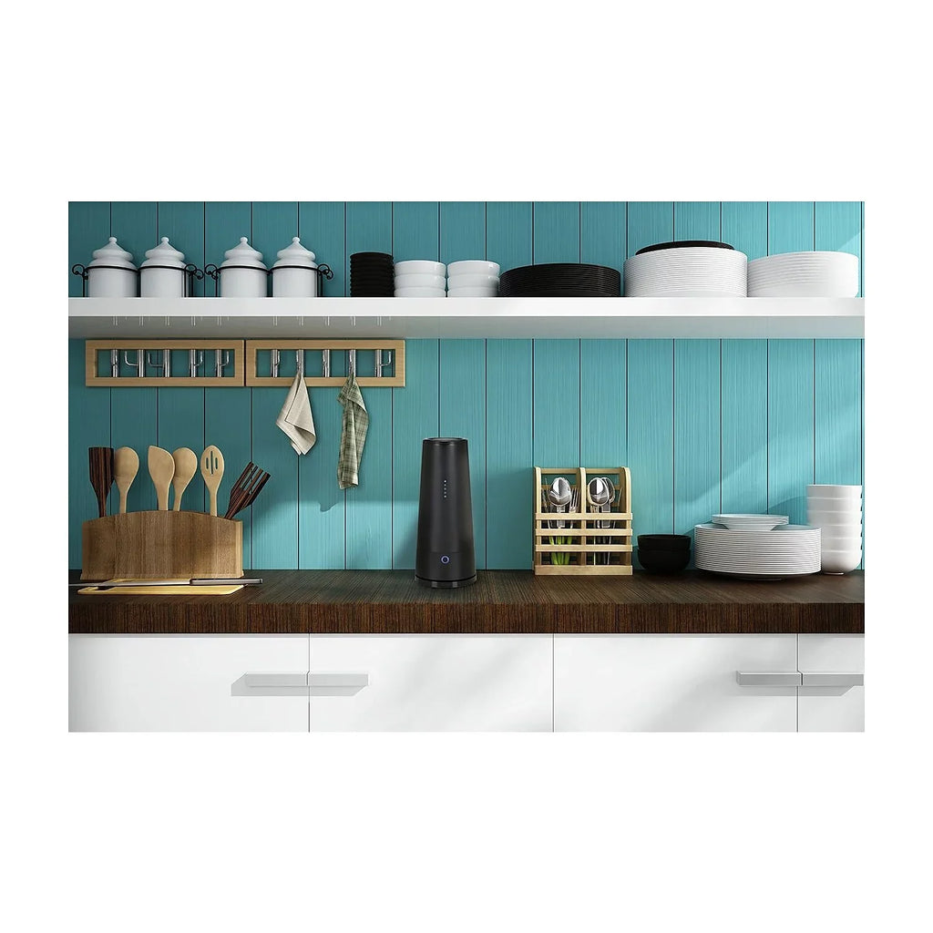 Stylish GermGuardian Tabletop UV-C Air Sanitizer with 2 Speeds Reduces Odors and Germs, GG3000BCA, Black