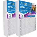 Stylish 20x20x5 Air Filter MERV 13 Comparable to MPR 1500 - 2200 & FPR 9 Compatible with Air Bear 255649-103 Premium USA Made 20x20x5 Furnace Filter 2 Pack by AIRX FILTERS WICKED CLEAN AIR.