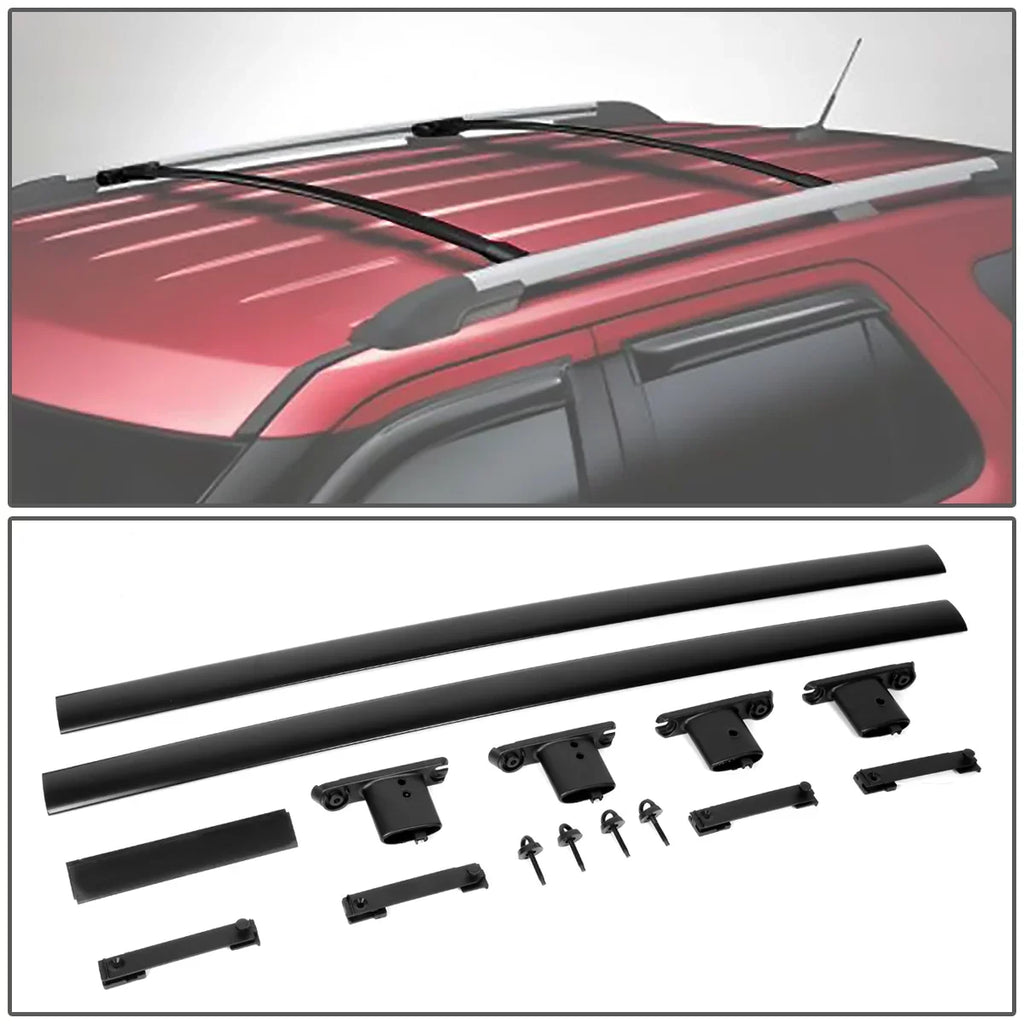 DNA Motoring RR-FEX11 For 2011 to 2015 Ford Explorer Pair Aluminum OE Style Roof Rack Top Crossbars (Black Coated) - Exclusive Design