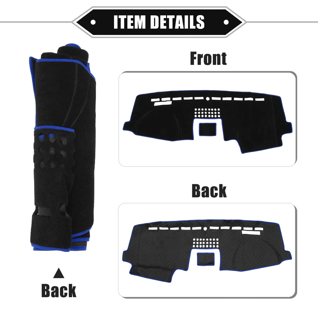 Unique Bargains Car Center Console Dashboard Cover Mat for Ford F150 2015-2020 Protective Polyester Black Blue