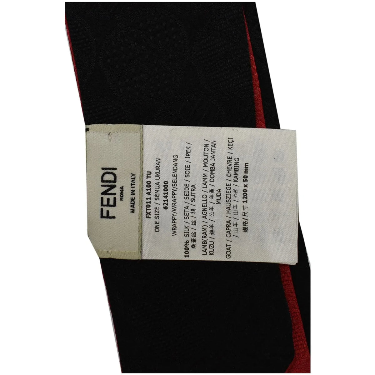 Pre-owned FENDI Karlito Wrappy Silk Scarf Red - Exclusive Design
