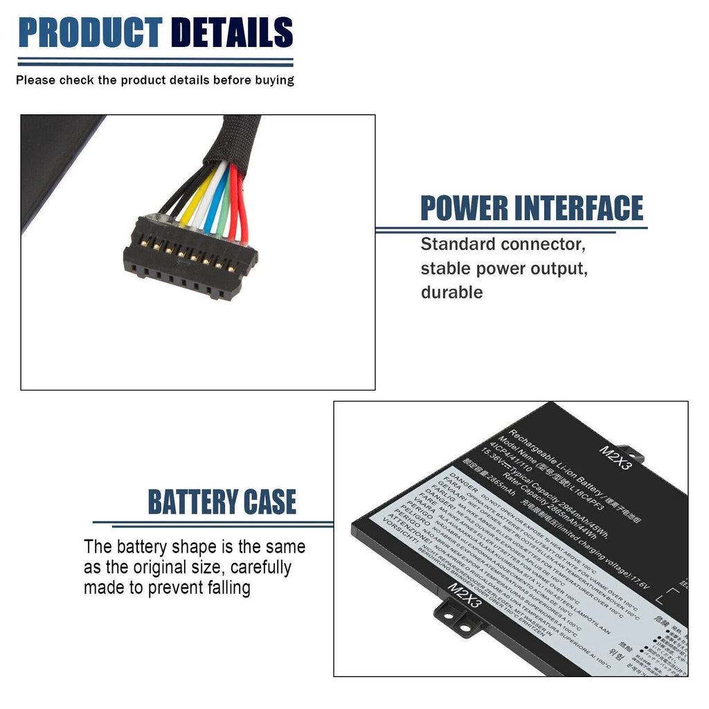 Laptop Battery for ThinkPad P43s T490 T495 T14 L18M3P74 02DL007