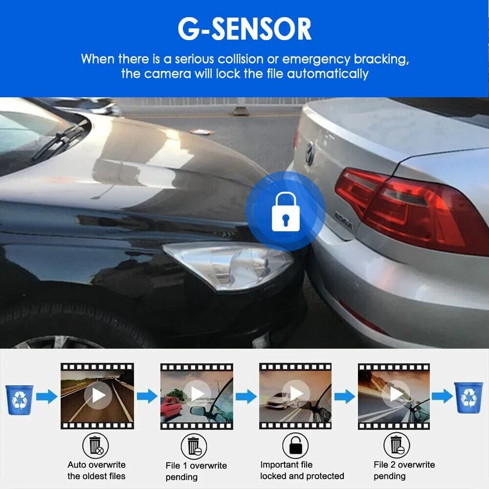 JLLOM Car DVR Dash Cam with Dual Lens Front and Inside Camera - 1080P - Exclusive Design
