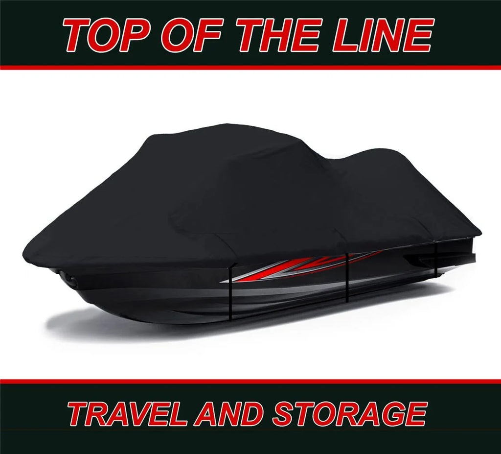 Stylish BLACK 600 DENIER JetSki Cover Compatible for Watercraft Jet Ski PWC Cover Sea Doo Sea-Doo Spark 3up 900 HO ACE 2014 2015 2017 2018 2019 2020 2021 2022 3 Seater