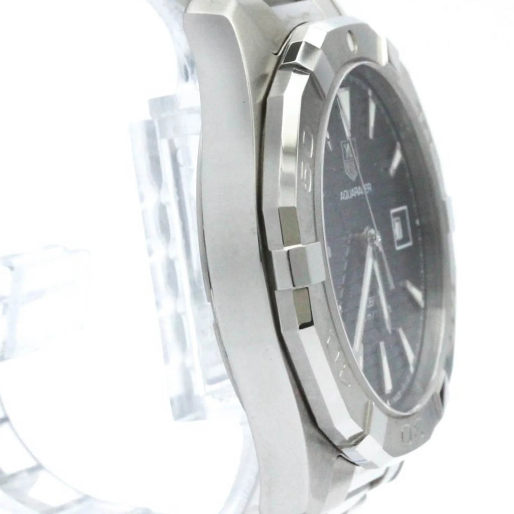 Stylish Pre-Owned Polished TAG HEUER Aquaracer Calibre 5 Steel Automatic Watch WAY2112 BF570555 (Good)