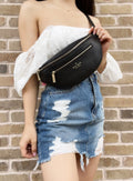 Stylish Kate Spade Leila Waist Bag Fannypack Black Pebbled Leather