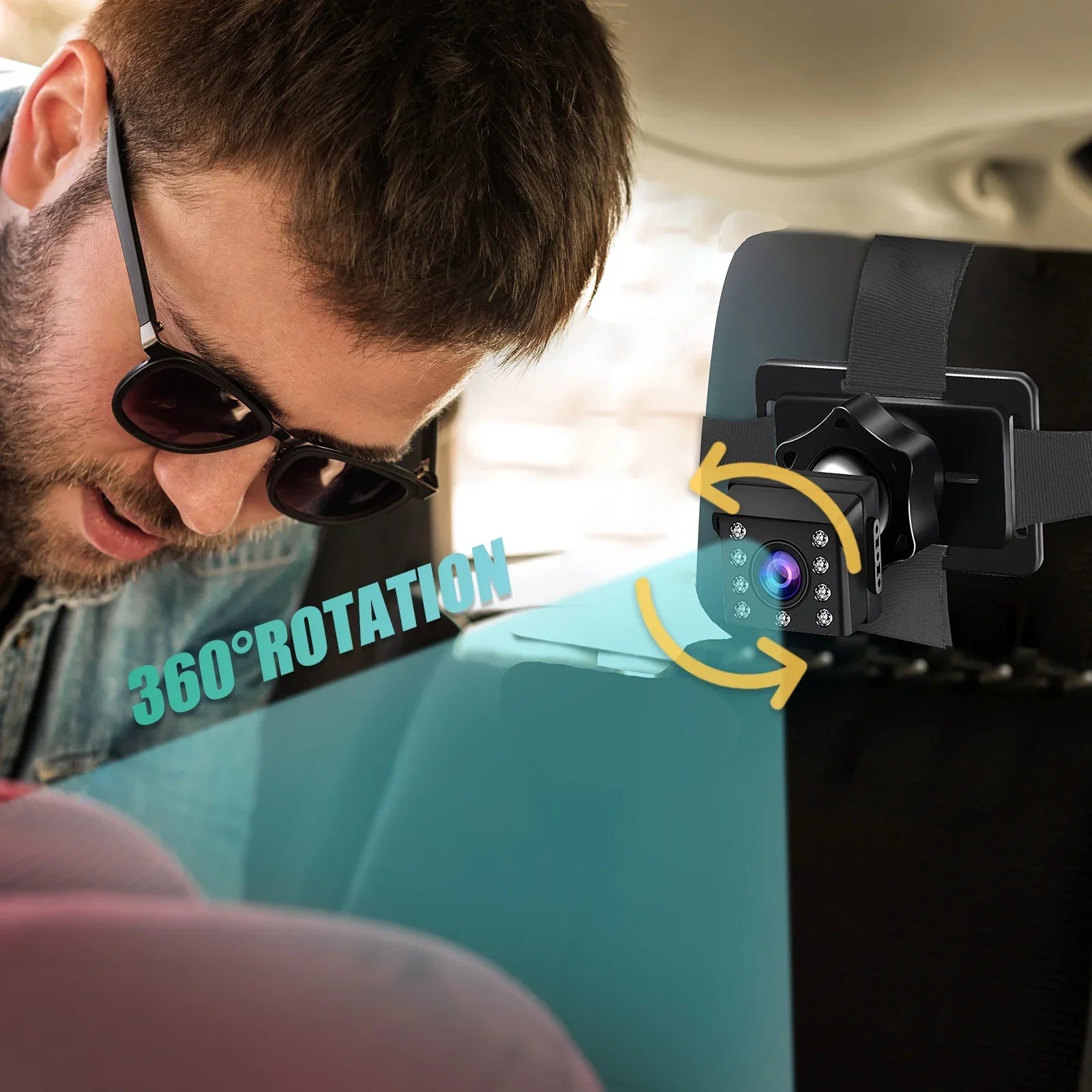 Car Mirror 1080P 4.3 Inch Car Safety Car Seat Mirror Cameras Monitored Mirrors with Wide Crystal Clear View Adjustable Angle Length 5M Long Cable - Exclusive Design