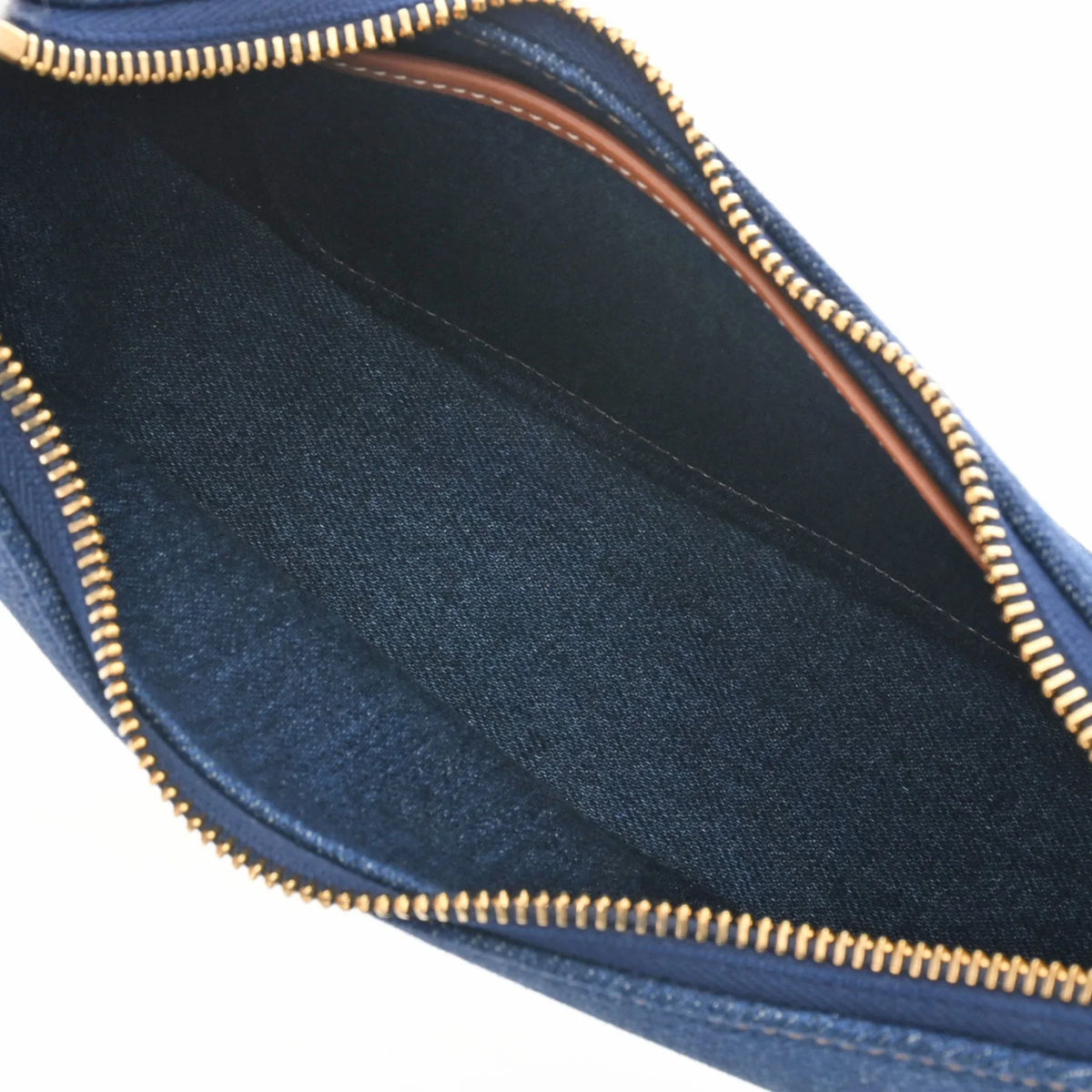 Pre-Owned CELINE Ava Blue 193952DKA Women's Denim Leather Handbag (Like New)