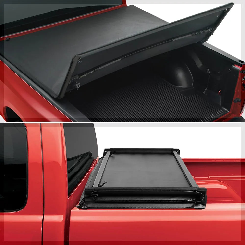 Stylish Short Bed Truck Tonneau Cover 5Ft Soft Top Tri-Fold Fleetside for 05-21 Frontier Fits select: 2005-2019 NISSAN FRONTIER