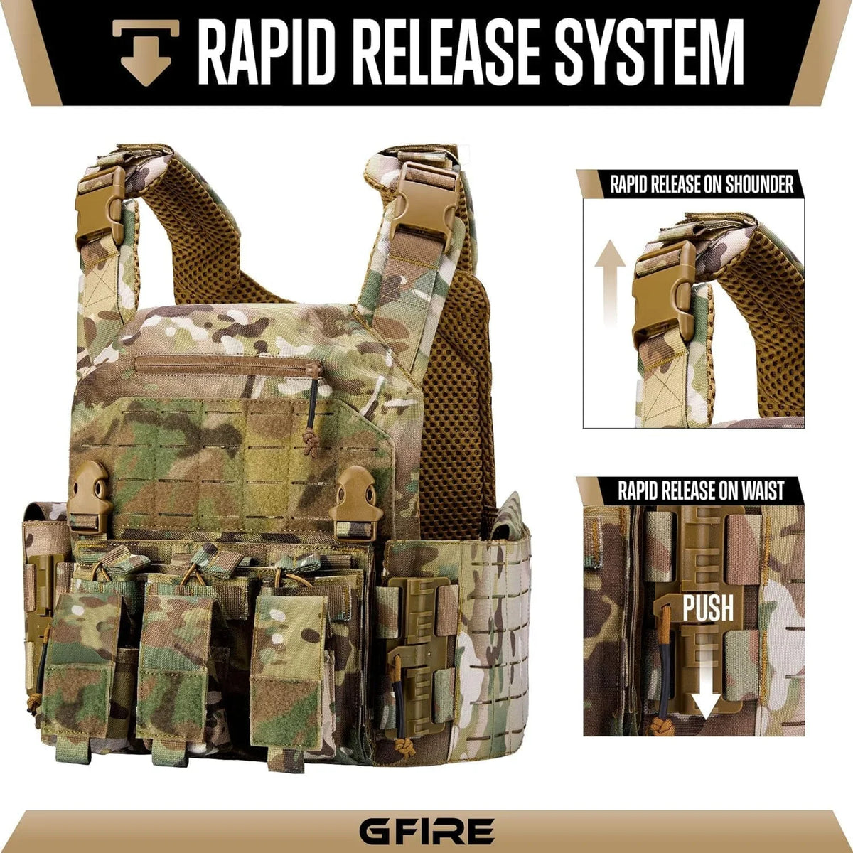 Quick Release Lightweight Vest Adjustable Breathable Weighted Vest for Hunting/Training/Game - Exclusive Design