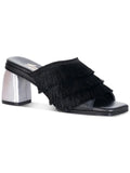 Silvia Cobos Womens Cha Cha Leather Fringe Block Heel