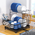2 Tier Dish Drying Rack for Kitchen Counter, Extra Large Black - Exclusive Design