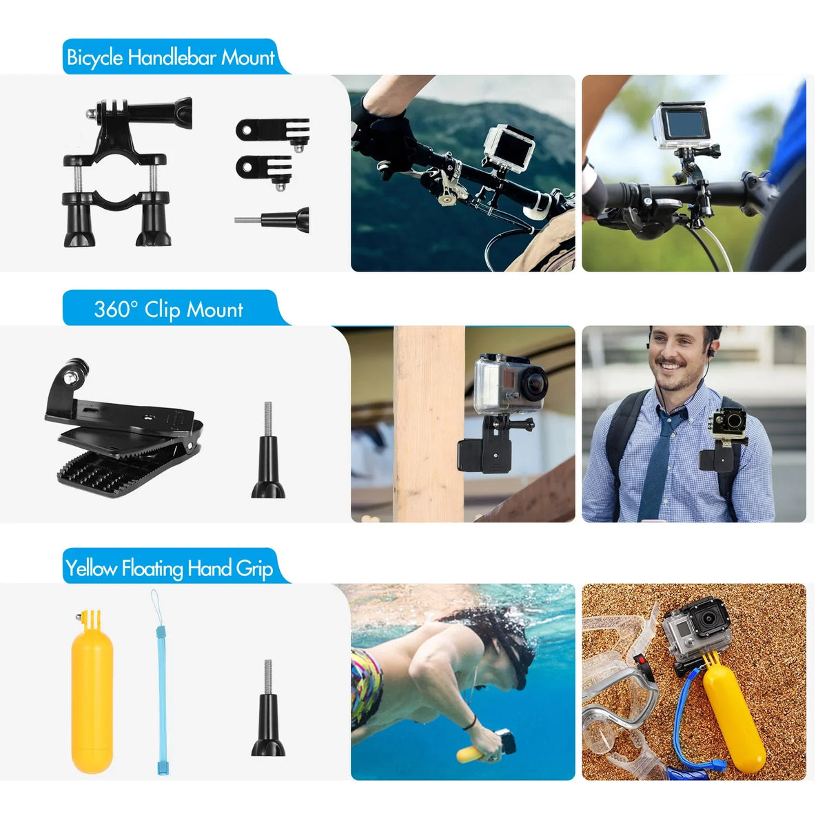 Anself Action Accessories Kit Sports Accessories Set with Waterproop Housing Silicone Protective Case Selfie Stick Various Mount Bracket and More Replacement for GoPro Hero 109 Black with - Exclusive Design