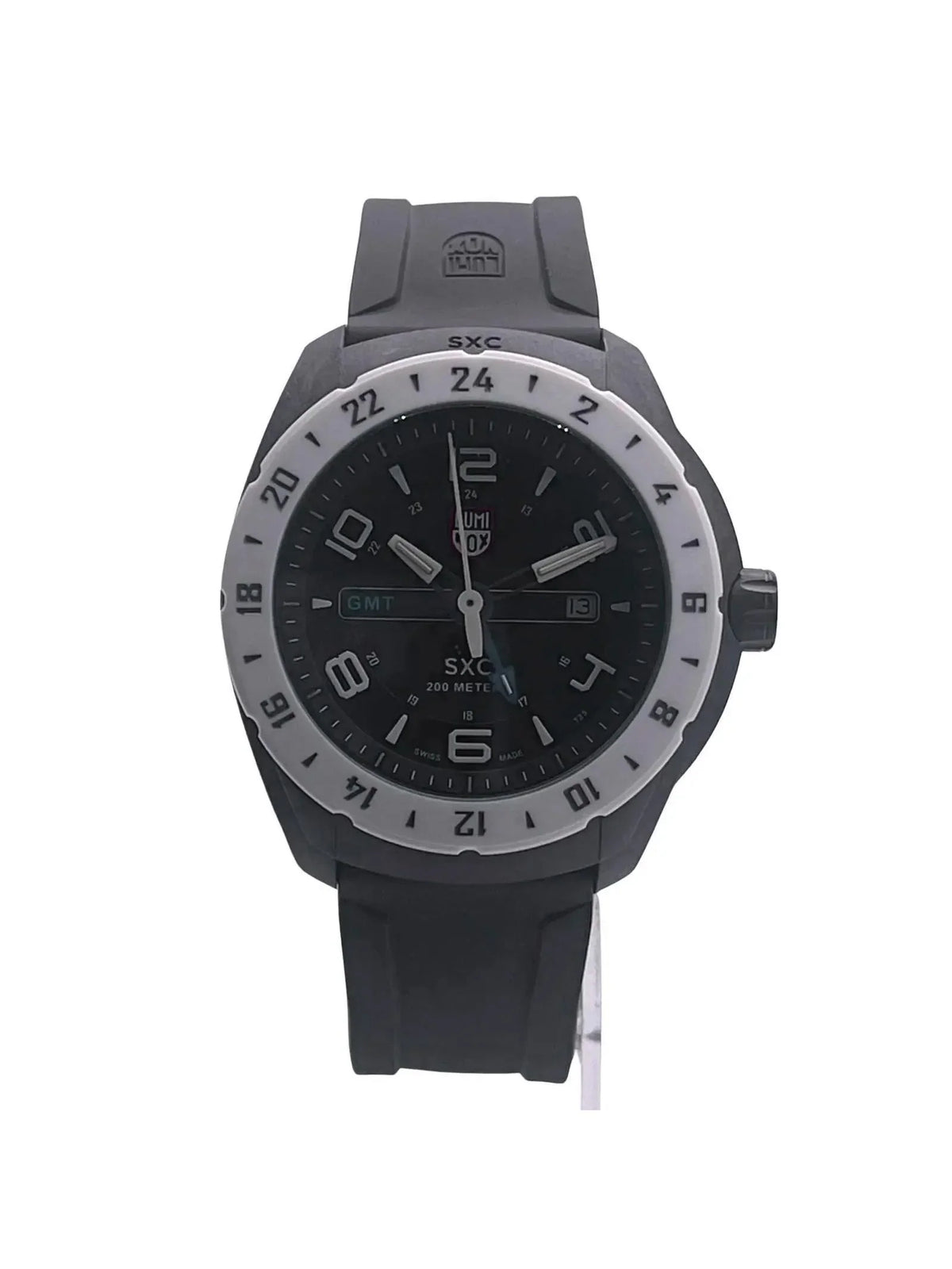 Pre-owned Luminox SXC Space PC GMT Black Dial Carbon Quartz Watch XU.5027 (Good)