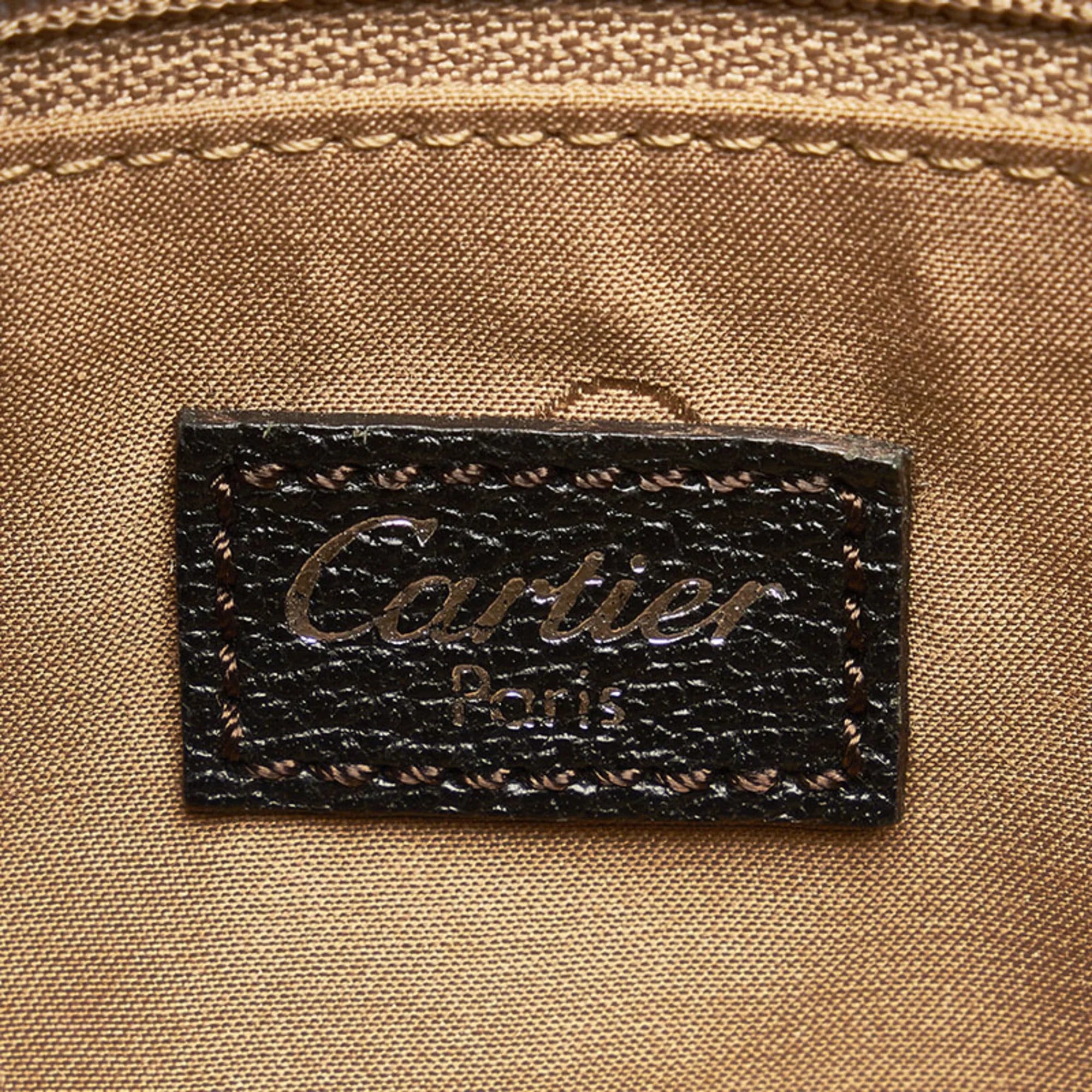 Pre-Owned Cartier handbag shoulder bag brown leather ladies CARTIER (Fair) - Exclusive Design