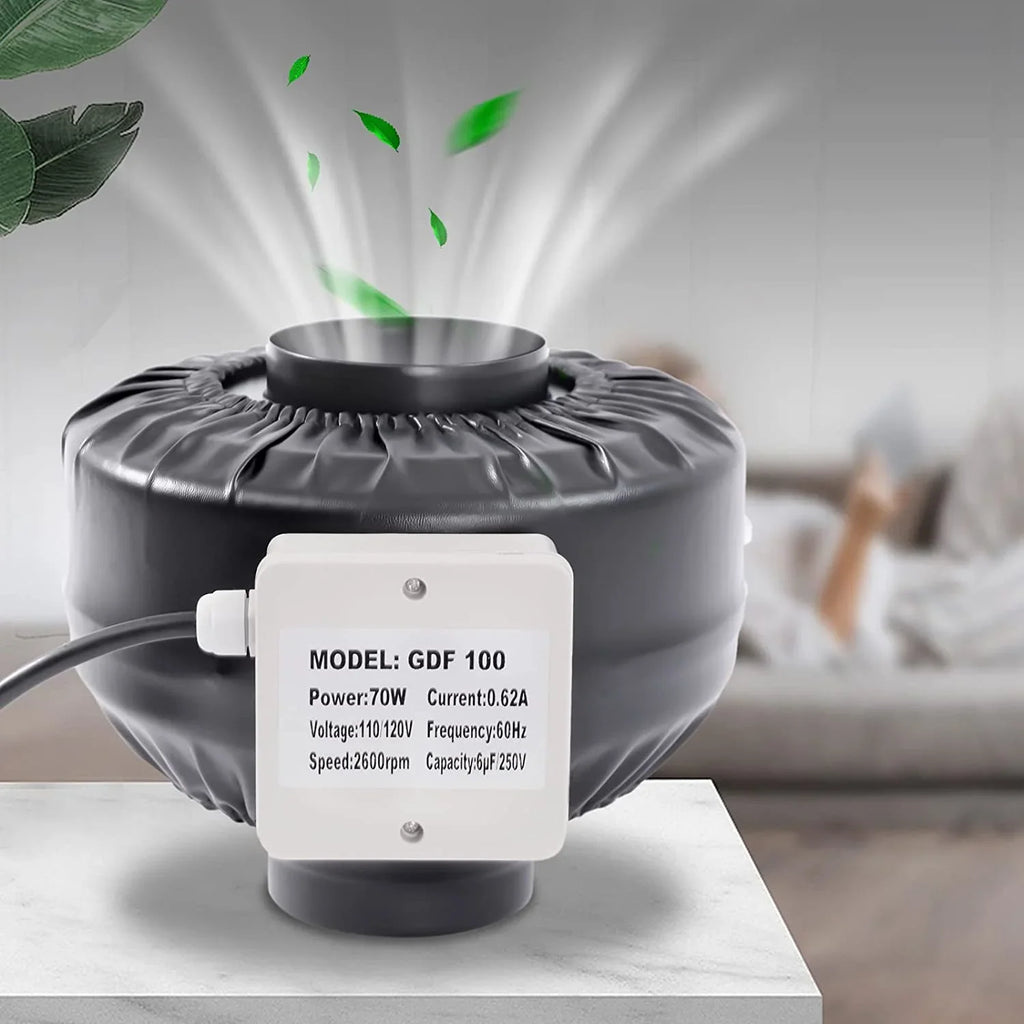 FETCOI Grow Tent Fan 8 Inch Inline Fan Industrial Grade Duct Exhaust Fan Combinable with HEPA Filter & Carbon Filter Powerful Booster Fanwith Speed Controller - Exclusive Design